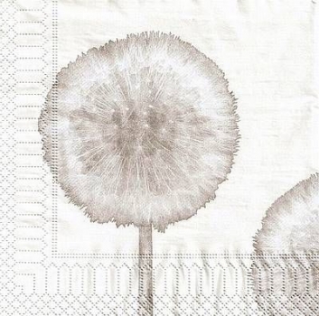 s9z10221 - Pusteblume - grau - Servietten - Packung - 20 Stück.