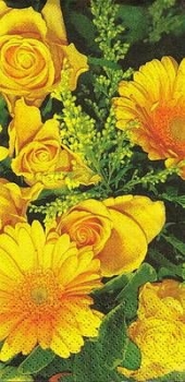 s9z10227 - Yellow Gerbera & Roses - Buffet - 16er-Paket