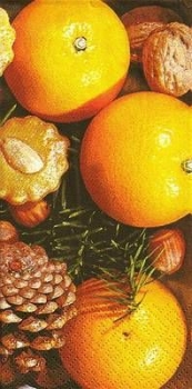 s9z10240 - Oranges & Cookies - Buffet - Servietten - Packung - 16 Stück