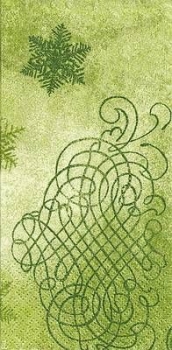 s9z10244 - Snowflake - green - Buffet - Servietten - Packung - 16 Stück