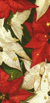 s9z10245 - Poinsettia with Stars - Buffet - Servietten - Packung - 16 Stück