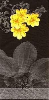 s9z10252 - Modern Flower black- Buffet - Servietten - Packung - 16 Stück