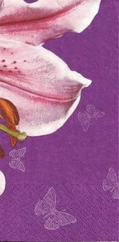 s9z10255 - Lily with Butterflies - Buffet - Servietten - Packung - 16 Stück