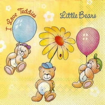 s9z10349 - Little Bears - creme - Servietten - Packung - 20 Stück