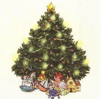 s9z10385 - Weihnachtsbaum - Servietten - Packung - 20 Stück
