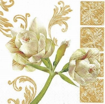 s9z10391 - Amaryllis with Ornamente - Napkins - Package - 20 pcs.