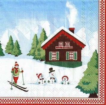 s9z10436 - Ski Lodge -  Napkins - package 20 pcs.