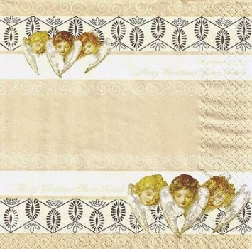 s9z10782 -Three Angels - beige - Servietten - Packung - 20 Stück.