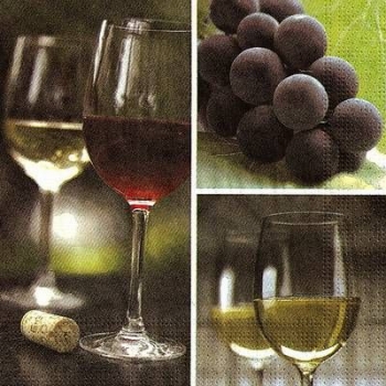 s9z10841 - Wein und Weintraube - Servietten - Packung - 20 Stück