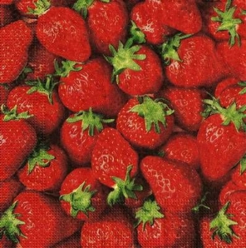 s9z10859 - Erdbeeren - Servietten - Packung - 20 Stück