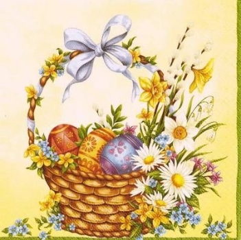 s9z10875 - Festive Easter - yellow - Servietten - Packung - 20 Stück