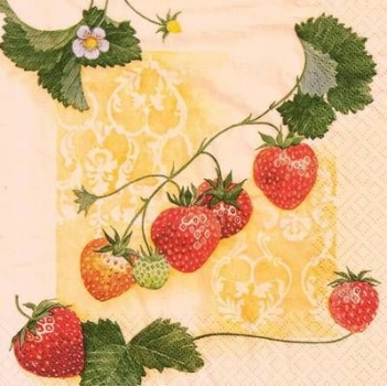 s9z10904 - Fraise - vanillin - Servietten - Packung - 20 Stück