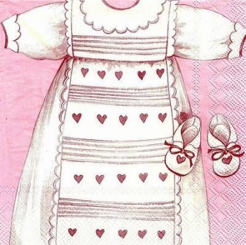 s9z11025 - Christening Robe - rose - Servietten - Packung - 20 Stück