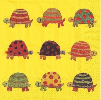 s9z11026 - Turtles and Tortoises - yellow - Servietten - Packung - 20 Stück