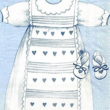 s9z11071 - Christening Robe  - blue - Servietten - Packung - 20 Stück