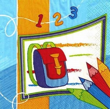 s9z11165 - Schulanfang - blau - Servietten - Packung - 20 Stück