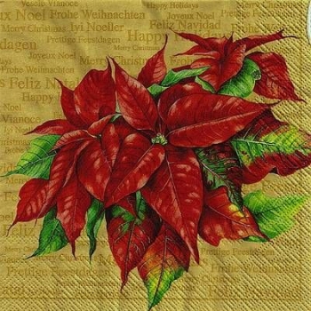 s9z11201 - Holiday Greetings - gold - Servietten - Packung - 20 Stück