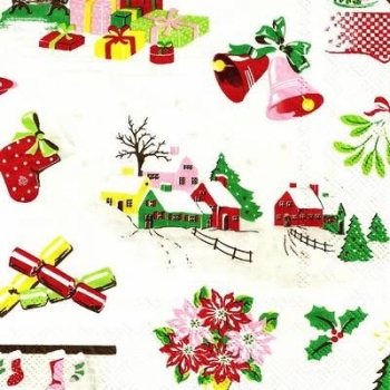 s9z11219 - Kidston Christmas Village - white - Packung 20 St
