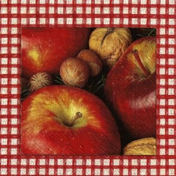 s9z11222 - Nuts and Apples - Servietten - Packung - 20 Stück.