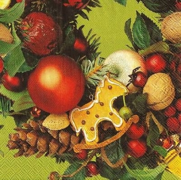 s9z11306 - Holiday Wreath - Servietten - Packung - 20 Stück.