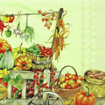 s9z11308 - Bountiful Crop - green - Servietten - Packung - 20 Stück