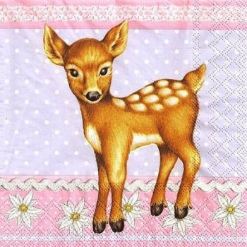 s9z11322 - Reh - lila - Napkins - Package - 20 pcs.