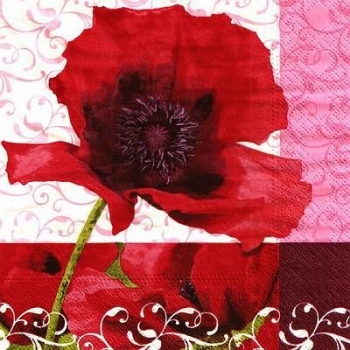s9z11366 - Poppy Flower - Servietten - Packung - 20 Stück
