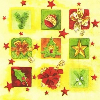 s9z11396 - Weihnachten - kl. Motive - Servietten - Packung - 20 Stück.