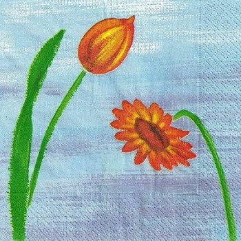 s9z11425 - Blumen - orange - Servietten - Packung - 20 Stück