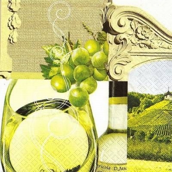 s9z11442 - White Wine - Napkins - Package - 20 pcs.
