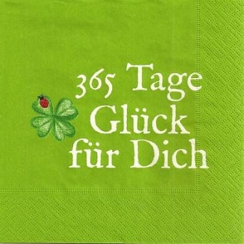 s9z11464 - 365 Tage Glück- Servietten - Packung - 20 Stück