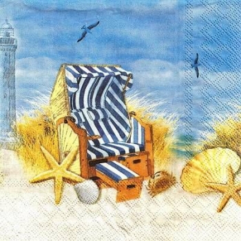 s9z11518 – Strandkorb – Servietten – Packung – 20 Stück