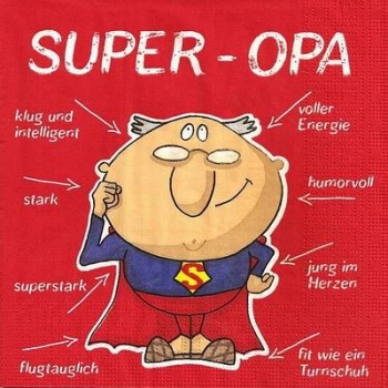 s9z11592 – Super-Opa – Servietten DESIGN@HOME – 33 x 33 cm - Packung – 20 Stück