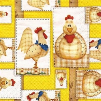 s9z11705 - Gallo y Gallina - yellow - Servietten - Packung - 20 Stück