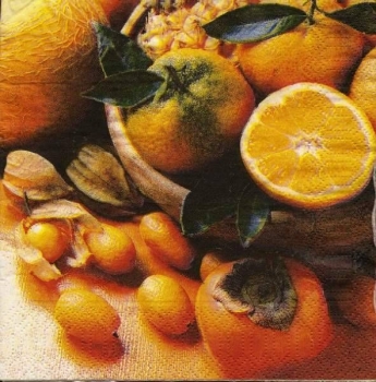 s9z11924 - Orangen - Serviette - Stückpreis