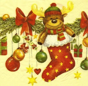 s9z11966 - Weihnachtsgirlande - Serviette - Stückpreis