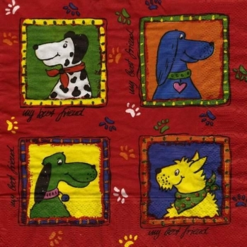 s9z11976 - Dog Gallery - Serviette - Stückpreis