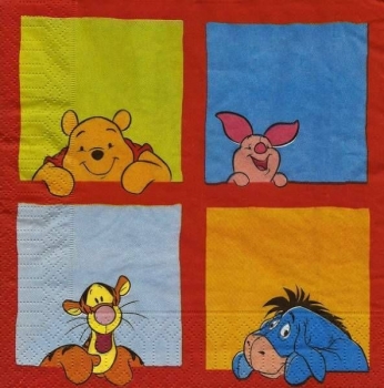 s9z11980 - Winnie Pooh - Square - Serviette - Stückpreis