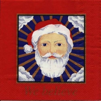 s9z15005 - Santa - We believe - Serviette - Stückpreis