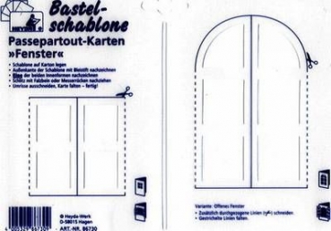 Schablone für Passepartout-Karten – kleines und großes Fenster