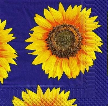 s9z11159 - Sun Flower - blau - Servietten - Packung - 20 Stück