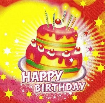 s9z11160 - Happy Birthday - Servietten - Packung - 20 Stück