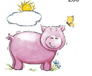 Decal - Schwein mit Sonne - 6 cm