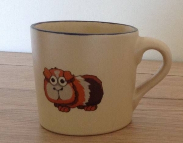 Keramik-Tasse  - Becher mit Wunschtext – Motiv: 2 x Meerschweinchen