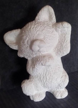 Winkende Katze - tolle Struktur - 24,5 cm hoch – Schrühware