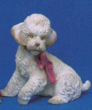 Hund – Pudel – 18 cm hoch – Schrühware