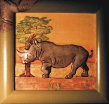 Giessform - Safarimotiv Nashorn 22,8 x 23,1 cm