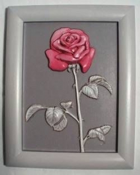 Giessform - Rose im Rahmen 28,9 x 22,9 cm