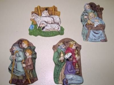 Gießform - Weihnachtskrippe, (Anhänger) 4 Motive