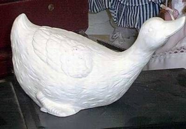 Ente nach unten schauend – 17,5 cm lang – Schrühware
